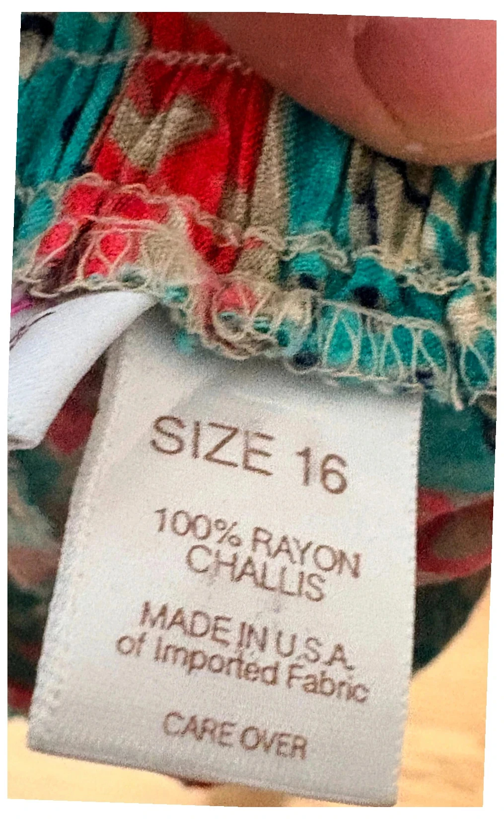 Jupe vintage Kim Rogers made in USA T16 100% rayon longue fluide fleurie bohème rétro – photo 3